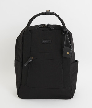 リンクルナイロン　カウレザーリュック(ブラック-ONESIZE)