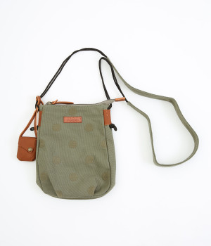 ドット刺繍　ミニサコッシュ(カーキ-ONESIZE)