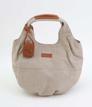 ドット刺繍　ラウンドトート