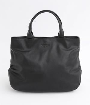 カウレザースクエアトート(ブラック-ONESIZE)