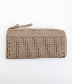 ホソメッシュ　L字ウォレット(グレーベージュ-ONESIZE)