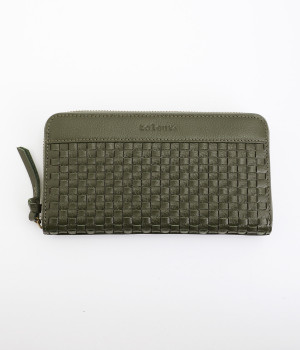 ホソメッシュ　ラウンドファスナーウォレット(グリーン-ONESIZE)