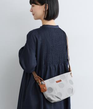 コットンナイロンドット刺繍ショルダー