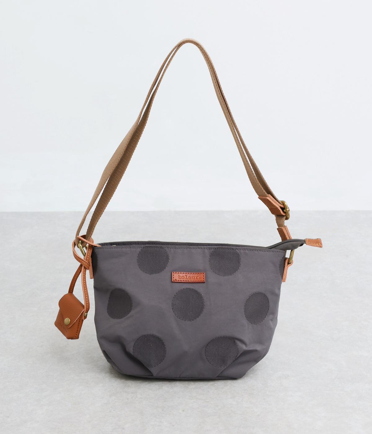 コットンナイロンドット刺繍ショルダー(グレー-F)