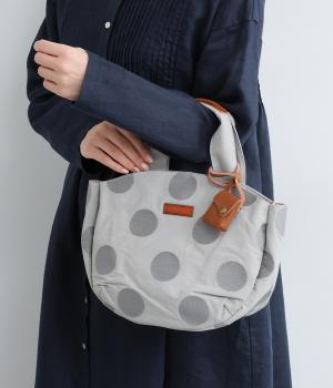コットンナイロンドット刺繍トート