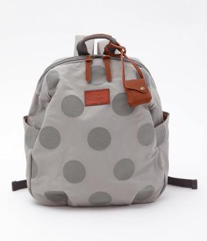 コットンナイロンドット刺繍リュック(ライトグレー-F)