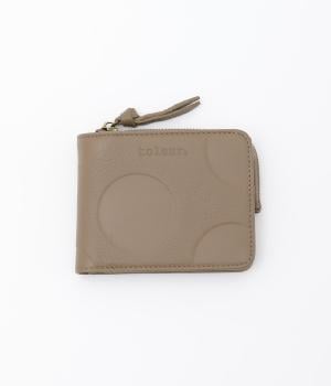 カウレザードットフタツオリウォレット(グレーベージュ-F)