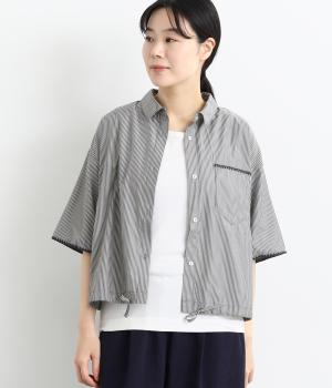 トップス MomOmaRU 𝙎𝙤𝙛𝙩 𝙙𝙚𝙣𝙞𝙢 𝟮𝙬𝙖𝙮 𝙨𝙝𝙞𝙧𝙩 𝙗𝙡𝙪𝙚,𝙣𝙖𝙫𝙮