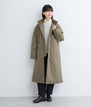 コットンポリエステルポプリン　ハイネック中綿ブルゾン