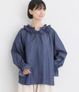 ダブルフリルカラーブラウス