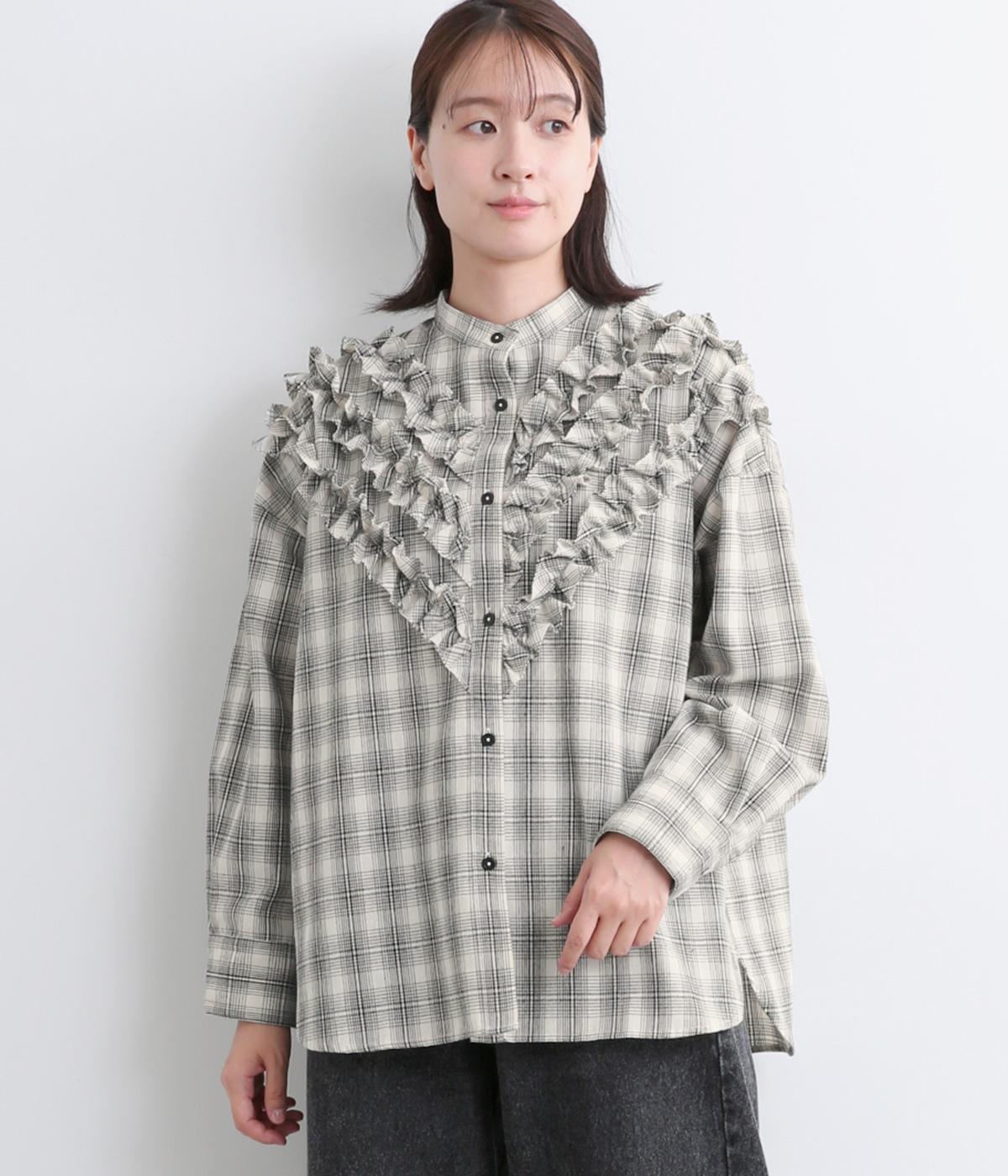 プードゥドゥ（POU DOU DOU）/フロントフリルチェックシャツ フロントフリルチェックシャツ（POU DOU DOU）の商品詳細