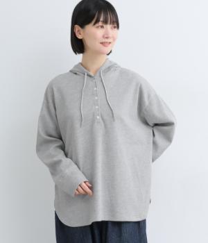 ヘンリーネックフーディトップス