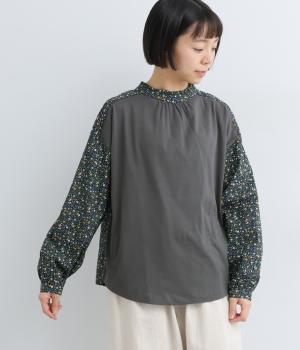 2wayスタンドフリル布帛使いトップス