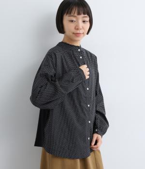 2wayスタンドフリル布帛使いトップス(ブラック-F)