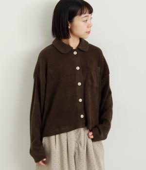 フラットカラー前あきトップス