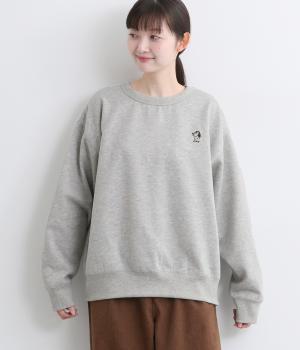 ワンポイントアニマル刺繍トレーナー