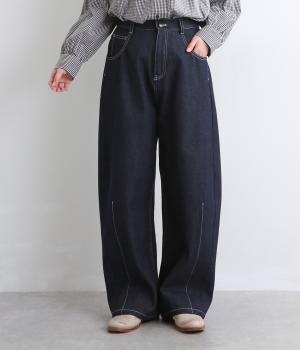 ルーズバレルパンツ(インディゴ-F)