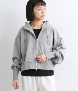 ボリューム袖裏毛フーディパーカー(グレー-F)