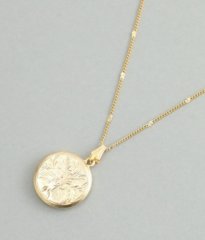 ビンテージフラワー　メダルネックレス(ゴールド-ONESIZE)