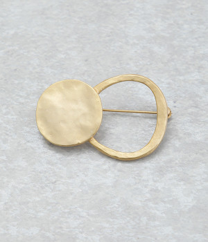 サークル＆リング　ブローチ(ゴールド-ONESIZE)