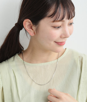 スクエアチェーン＆マンテル　ネックレス(カラー1-ONESIZE)