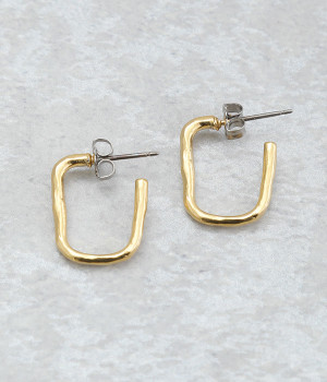 スクエアフープ　ピアス(ゴールド-ONESIZE)