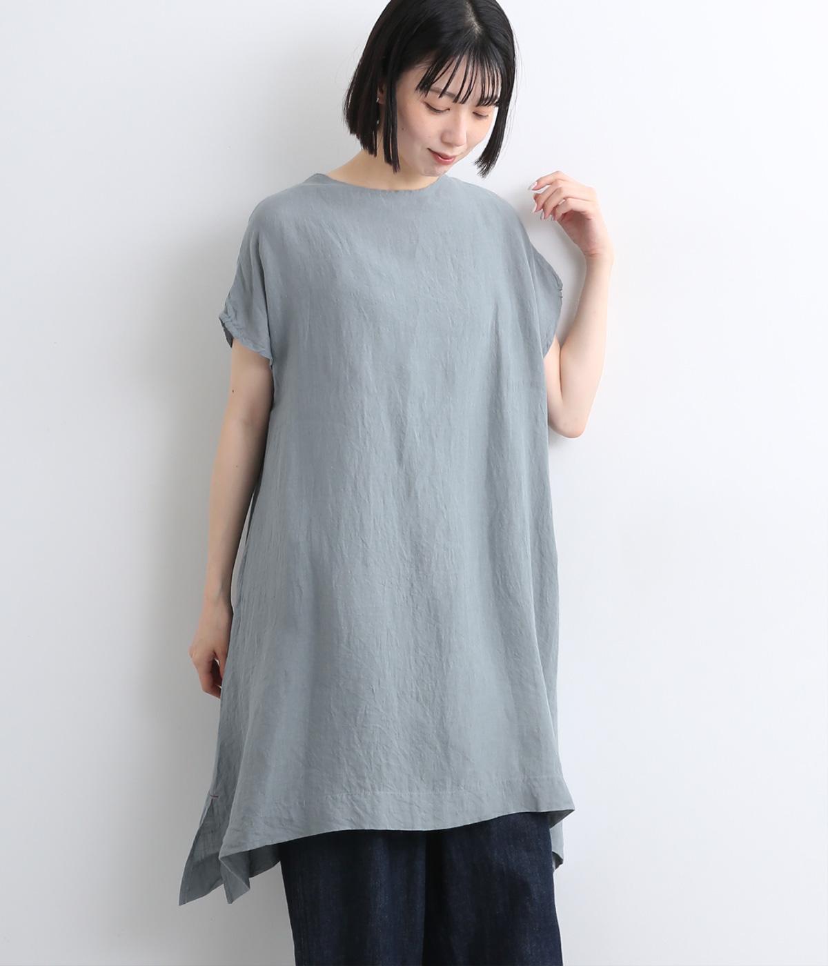 LGB ブラックバックタイオープンネックチュニック 小倉優子さん着用・選べる袖TYPE・洗える】バックフレア