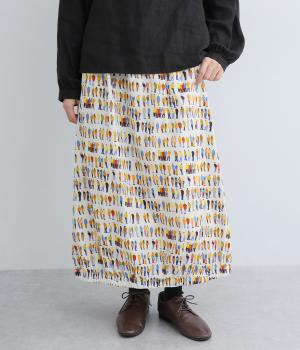 コットン総柄コクーンスカート
