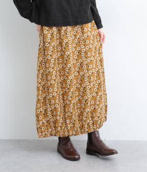 総柄コーデュロイコクーンスカート