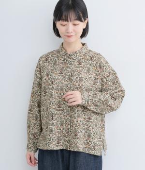 コットン森の中の動物たちチビ襟ブラウス