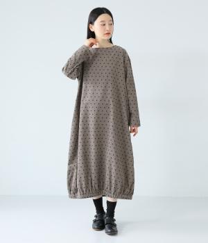 コットンドットコーデュロイコクーンワンピース