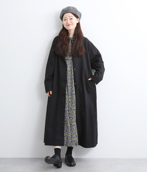 コットンダンプステンカラーコート