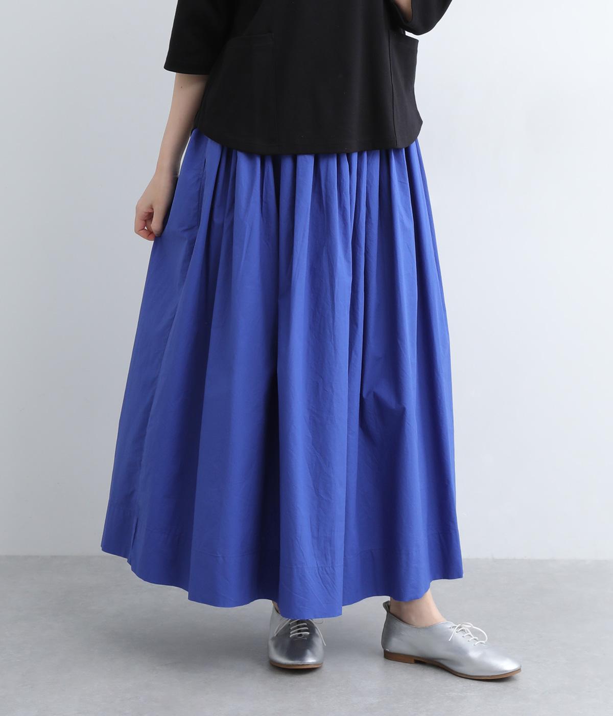 45rコットンリネンハケ目のギャザースカート