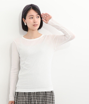 【Cion】コットンロングスリーブカットソー(オフホワイト-ONESIZE)
