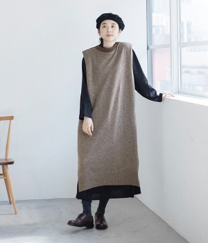 【Cion】ウール混セーラーワンピース