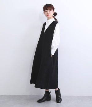 【Cion】リネンVネックワンピース