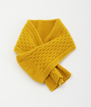 ハニカムミニマフラー(ダークイエロー-ONESIZE)