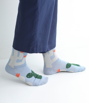 サボテンソックス(サックスブルー-ONESIZE)