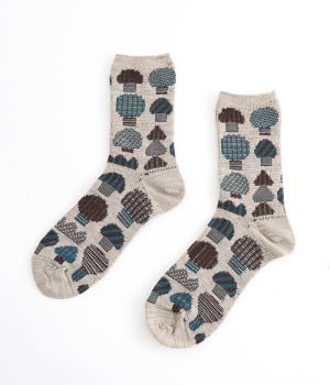 マッシュルームソックス(ベージュ-ONESIZE)