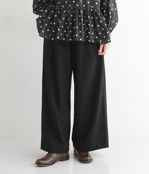 【Cion】ウール混ストレートワイドパンツ