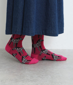 しまうまソックス(ピンク-ONESIZE)