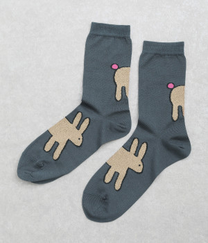 ラビットソックス(ネイビー-ONESIZE)