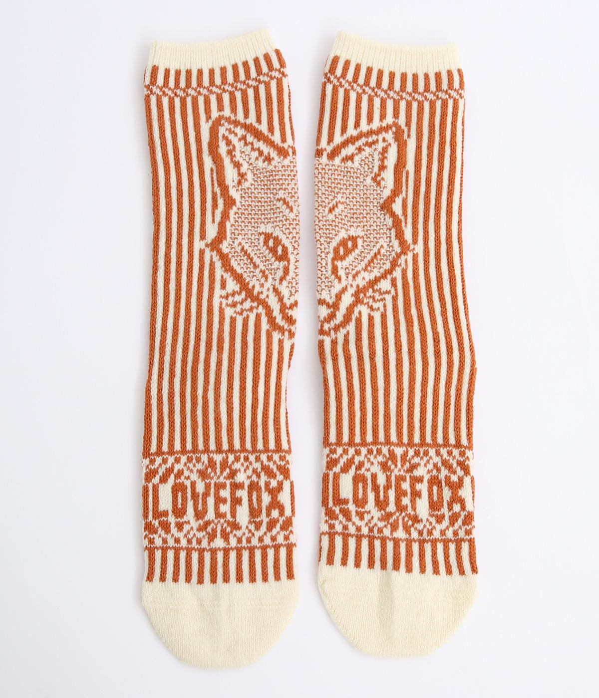 アイラブフォックスソックス(レンガ-F)