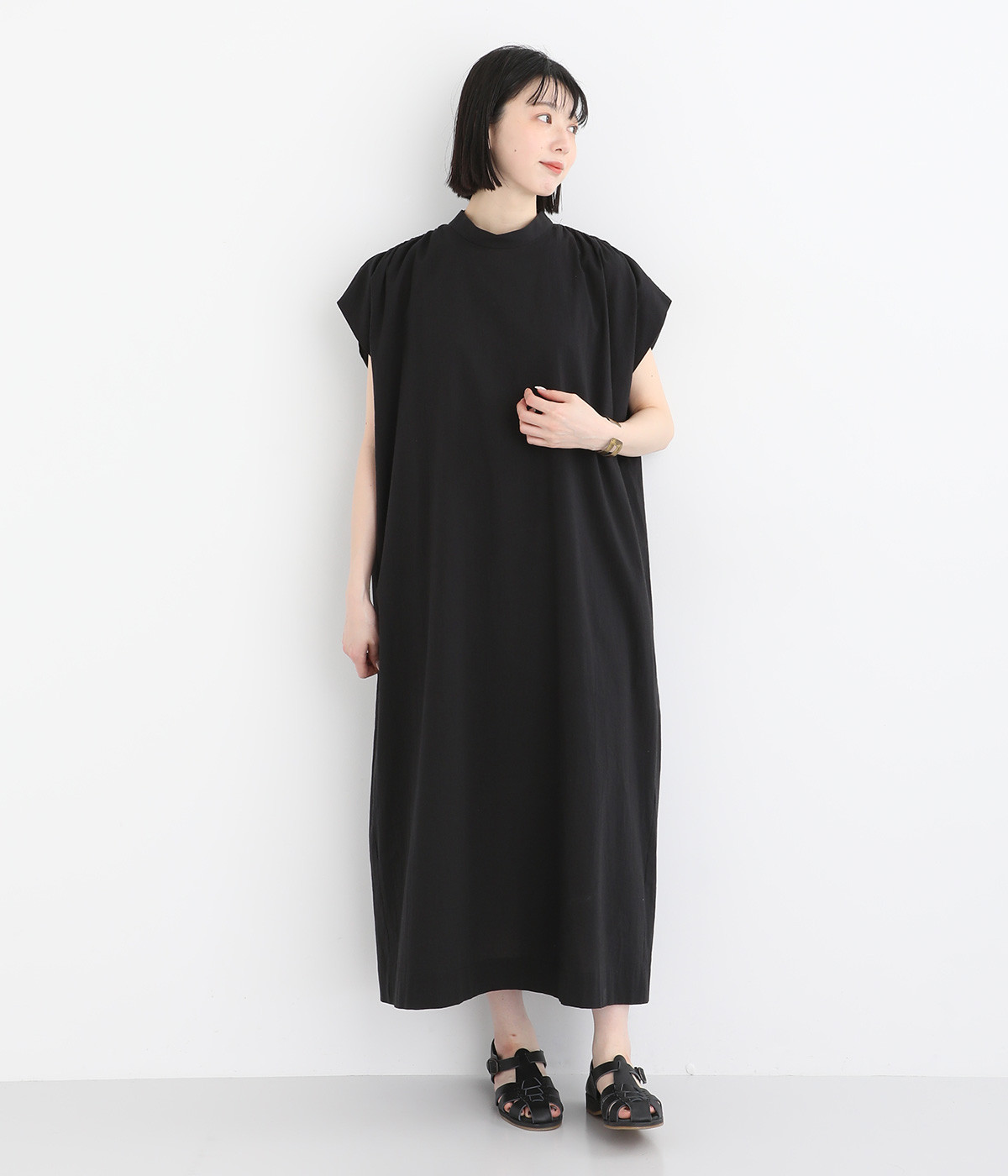 Cion】コットンジョーゼット ボウタイワンピース（French Bull）の商品詳細