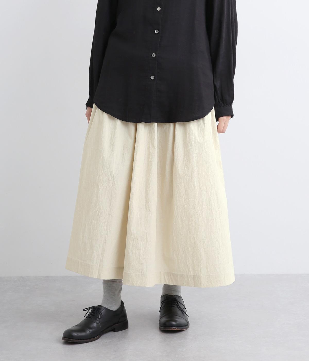 コットンナイロンギャザースカート(ライトベージュ-F)