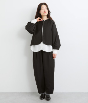 別注｜ラウンドネスジャケット×ラウンドネスパンツセット(ブラック-ONESIZE-【コラボ】)