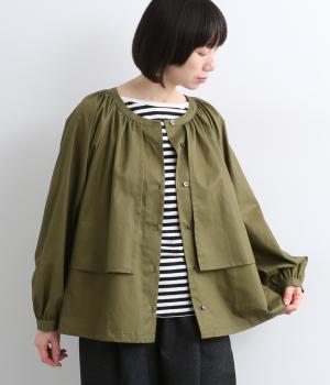 コットンツイルラスターエアーフローギャザーレイヤーブルゾン