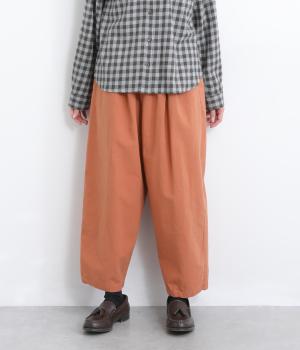 コットンコージーライトクロスリラックステーパードパンツ(オレンジ-F)