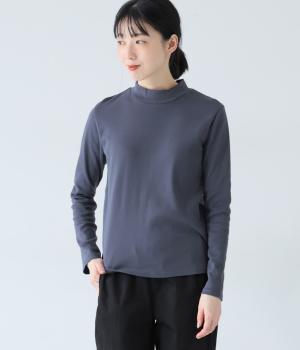 コットンコーマフライスリブモックネックプルオーバー