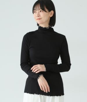 テレコメローエッジタートルネックプルオーバー(ブラック-F)